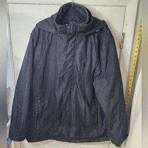 Calvin Klein Men's Outerwear Lined Winter Coat Jacket XXL Black Double Zip